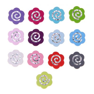 Motif bead glitter flower spiral