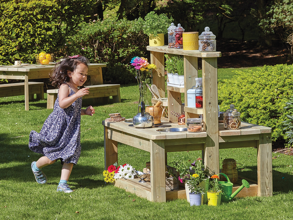 Holzspielküche, Kinderküchentisch, Garten Spielset, Küchengeräte, Buntes Sortiment, Holzspielküche, Küche im Freien, Kinderspielzeug, Gartenoutdoor, Küchenausstattung