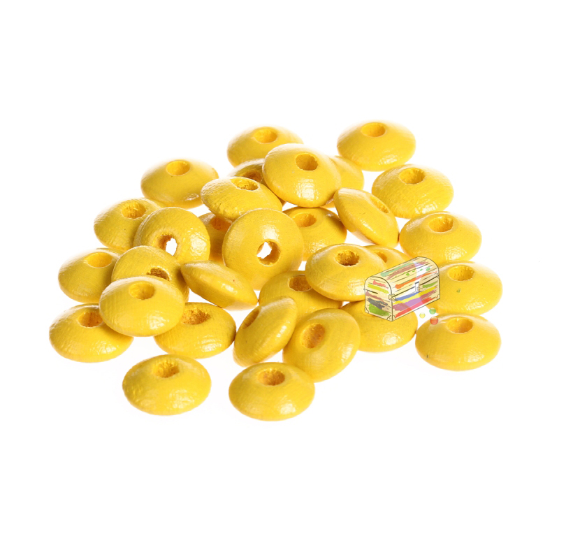 Wooden lenses 10mm - 50 pieces yellow 62 in stock 