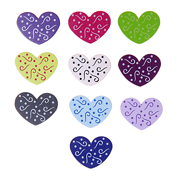 Scroll heart motif bead