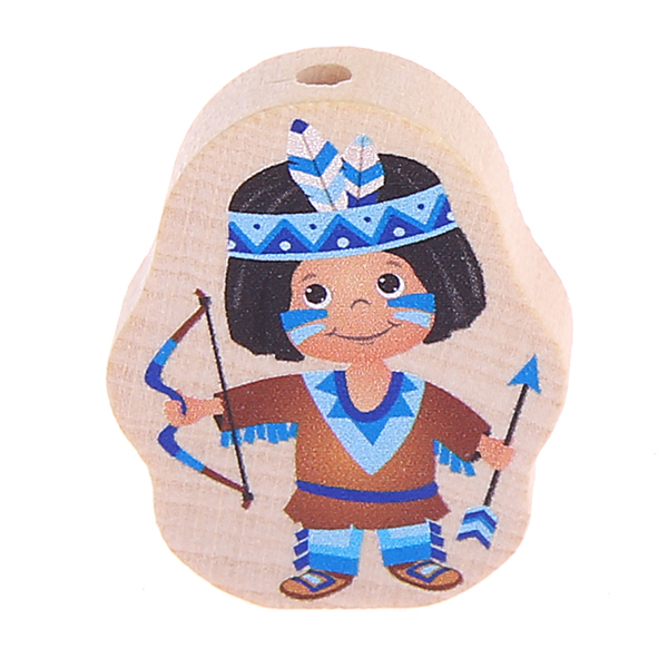 Motif bead natural Indian - Indian woman Indian blue 40 in stock 