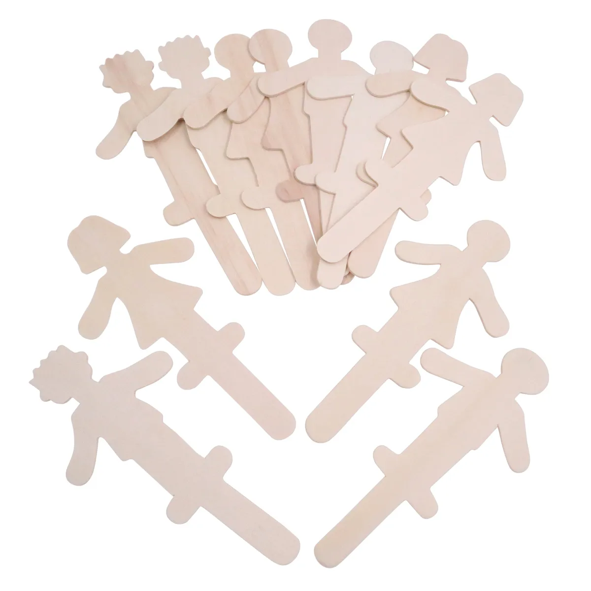 Holzfiguren, Kinderpuppe, Holzstab, Puppenspiel, Holzspielzeug, Holzfigur, Puppenfigur, Klettfigur, Holzspielfigur, Naturholz