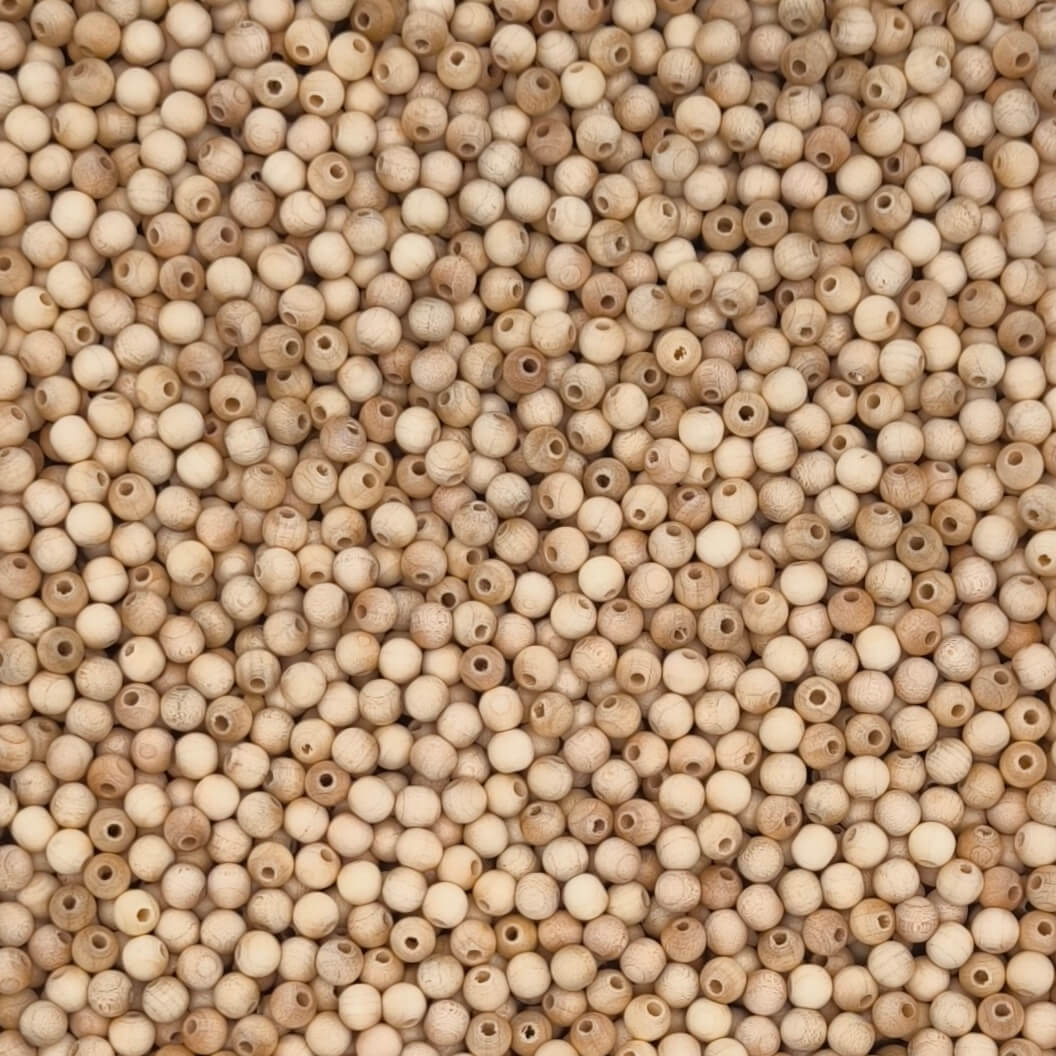 Wooden beads 6mm - 50 pieces raw 45 in stock 