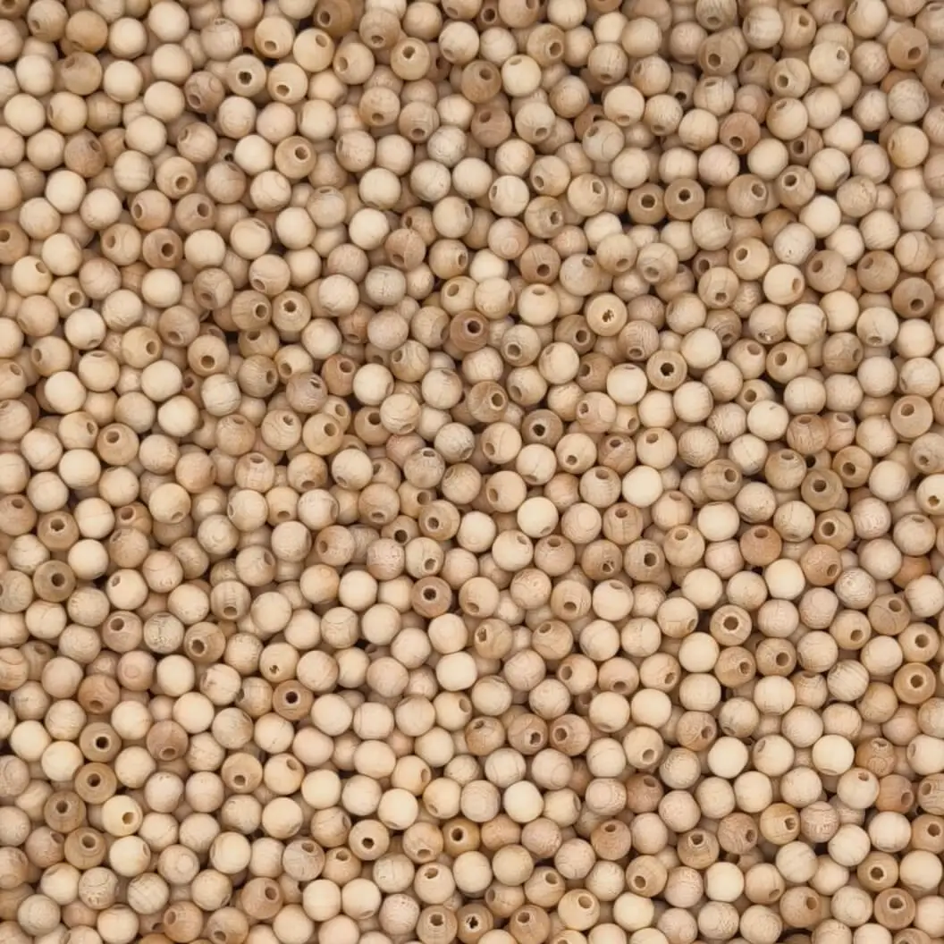 Holzperlen 6mm • 50 Stück roh 105 auf Lager