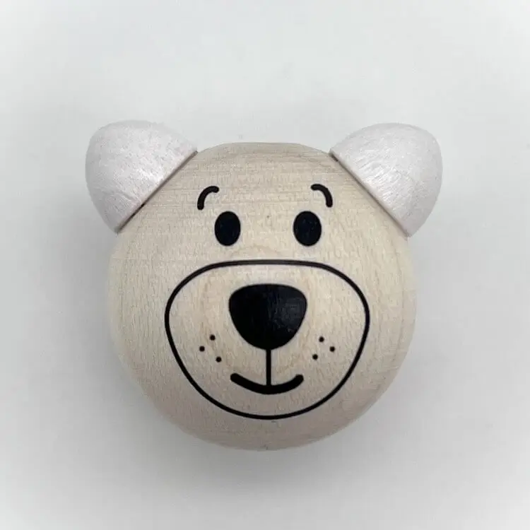 3D bear II motif bead natur - weiß 457 in stock 