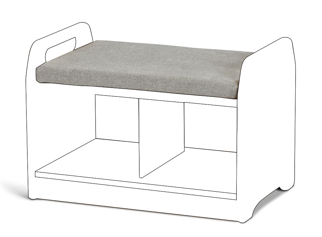 Sofabett, Schubladenkabine, Sitzbank, Bezug, Griffmulde, Sofa-Bank, Sitzbank, Kassettenbett, Schubladenunterbau, Gardinen?, Sofa bed, Pull-out bench, Storage bench, Grey cushion, Wooden frame