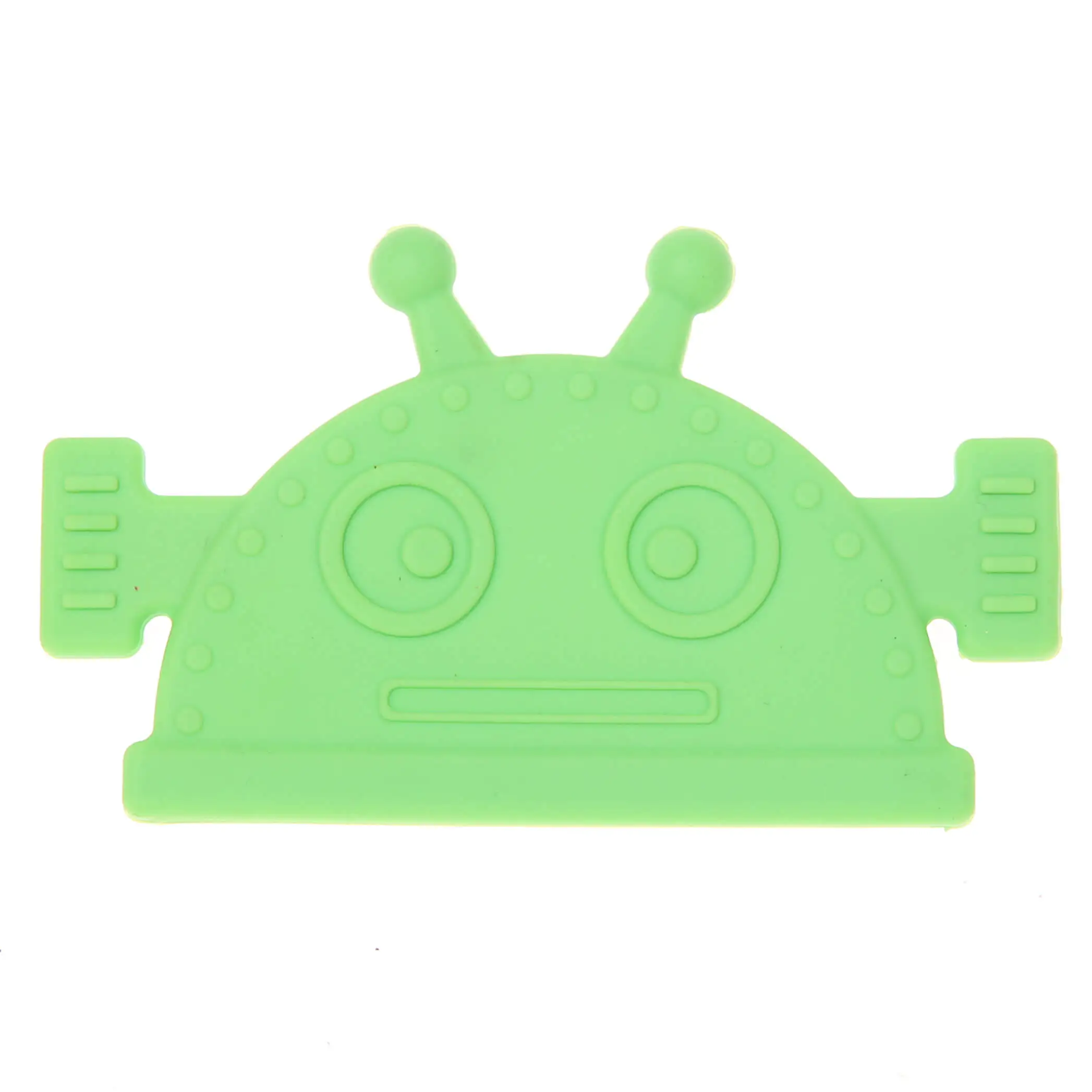 Robot teether for triangular scarf green 7 in stock 