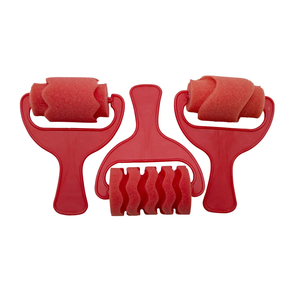 Rot, Kunststoff, Rollenrollen, Roller, Reinigungswerkzeug, Schaumrollen-Roller, Kunststoff-Warbler, Rollen-Paar, Rot, Kunststoff-Set