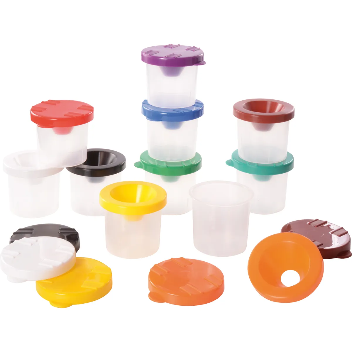 Behälter, Becher, Deckel, Kunststoff, Set, Aufbewahrungsbehälter, Mini-Behälter, Frischhaltedosen, Kunststoff, Mehrfarbig