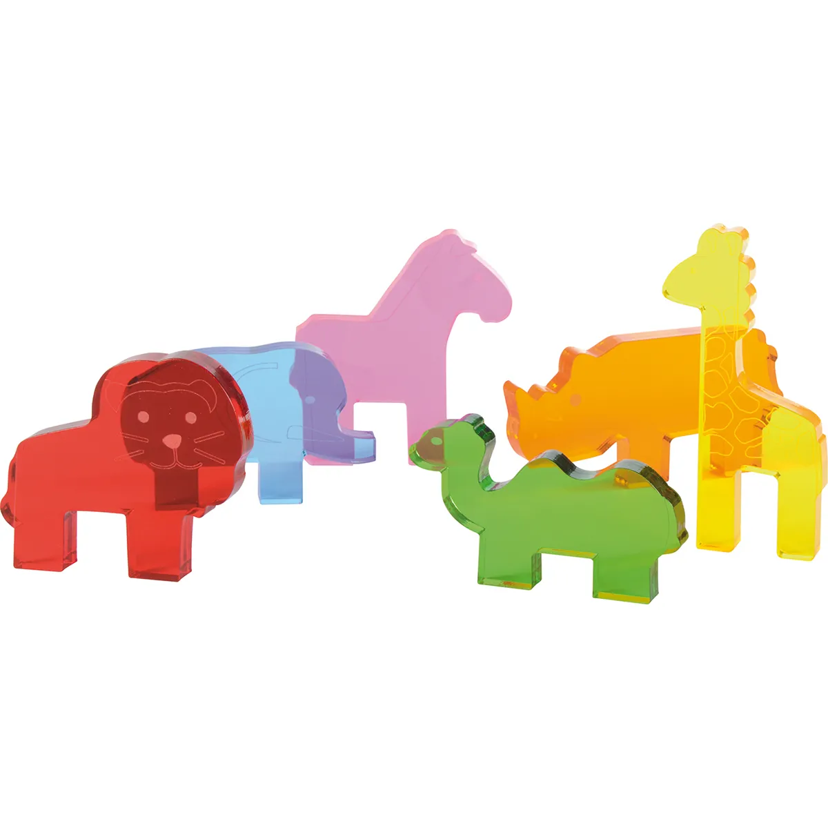 Spielzeug, Tierformen, Stück für Stück, Puzzle, Farbig, Spielzeug, Puzzles, Tierformen, Transparente Bausteine, Lego-ähnlich