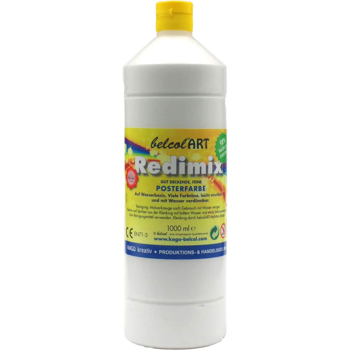 posterfarbe, Kunstfarbe, Flasche, Gelb, Klartext Etikett, Posterfarbe, Kunstfarbe, Flasche, Weiß, Gelb