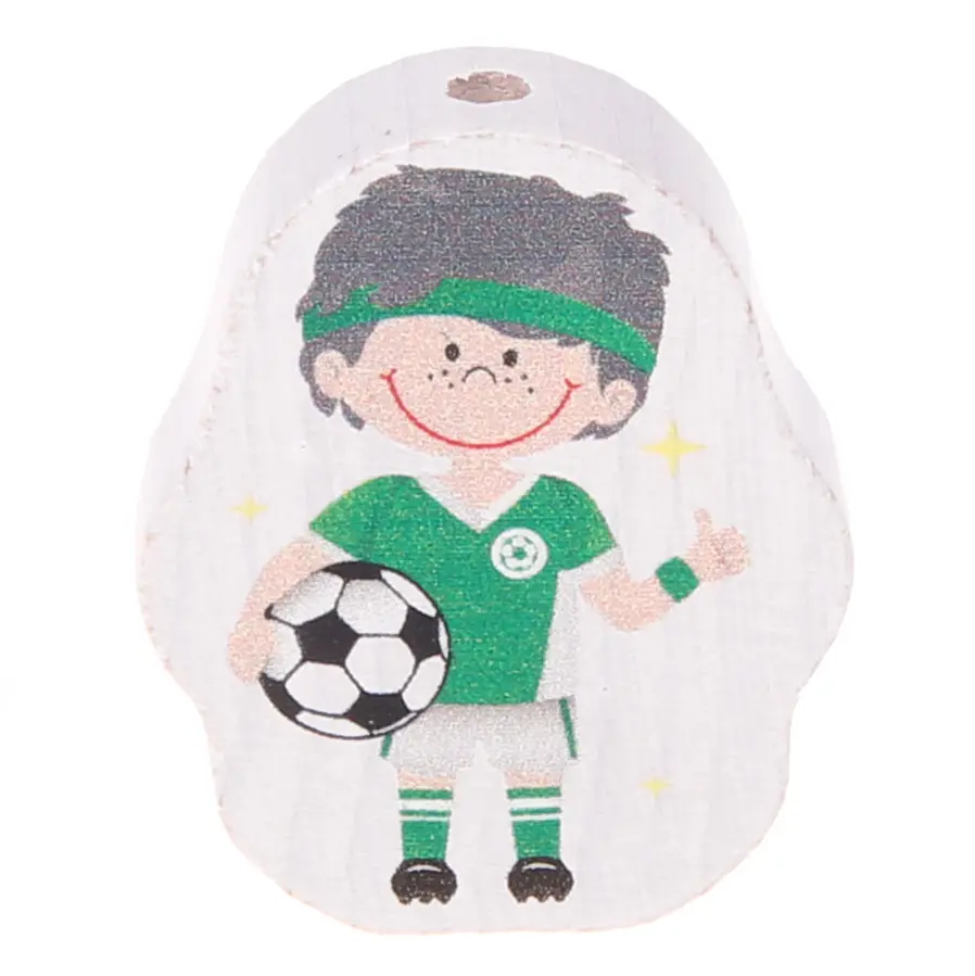 Footballer motif bead green 44 in stock 