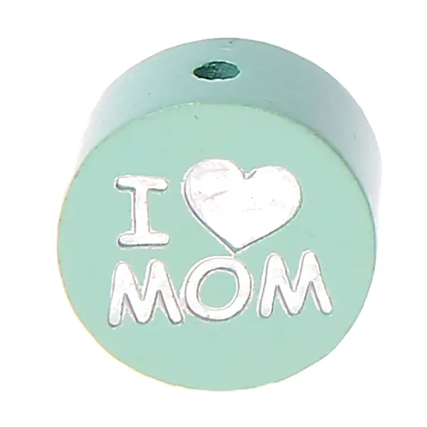 Reversible motif bead I Love MOM / DAD mint 705 in stock 