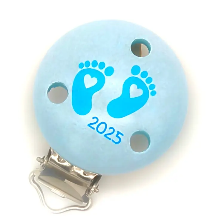 Pacifier clip baby feet 2025 baby blue 10 in stock 