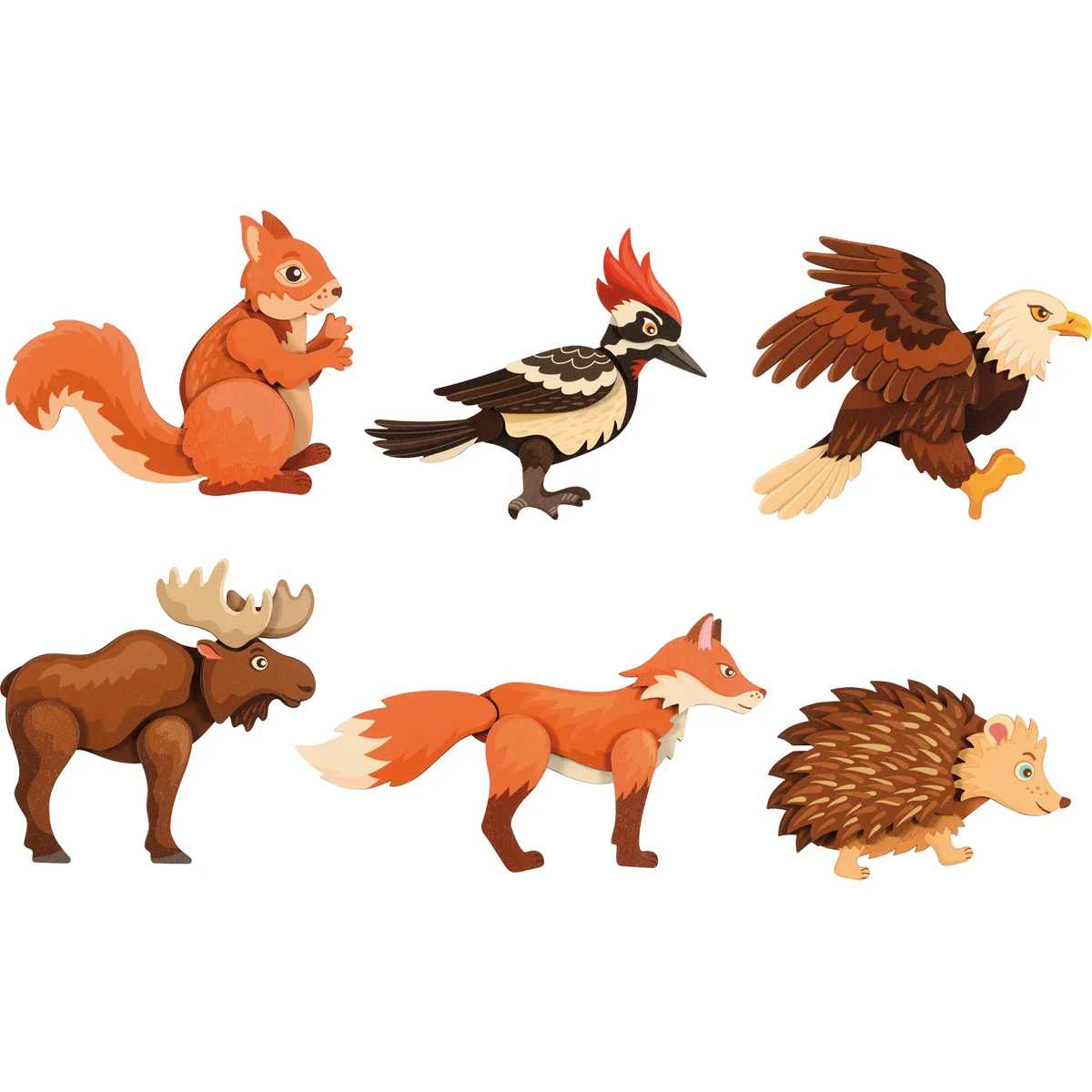 Tierwelt, Säugetier, Vögel, Aufklärung, Tierillustration, Säugetier, Vogel, Tier-Set, Wildtiere, Look-alike cartoon