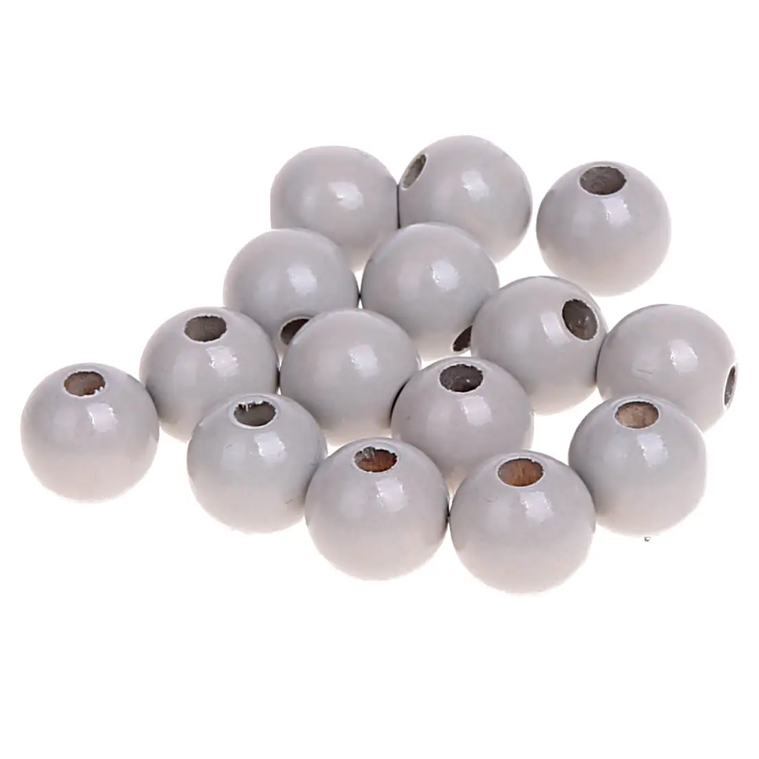 Wooden beads 10mm - 50 pieces light gray 99 in stock 