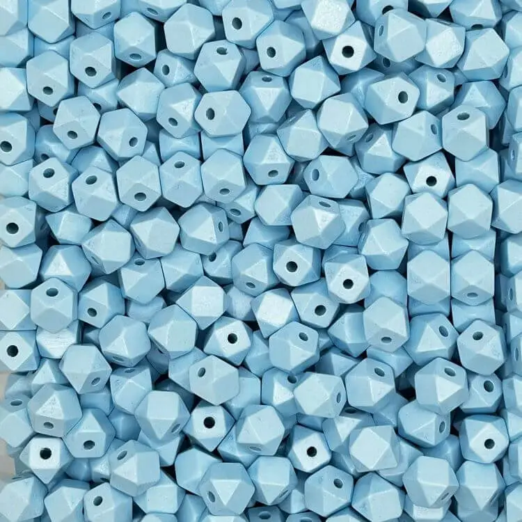 Hexagonperlen 12 mm babyblau 2552 auf Lager