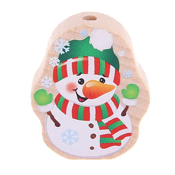 Snowman motif bead natural green 48 in stock 