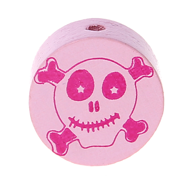 Motivperle Scheibe Happy Skull rosa 285 auf Lager