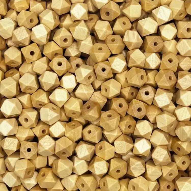 Hexagonperlen 12 mm natur 2726 auf Lager