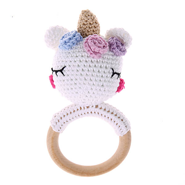 Crochet rattle unicorn