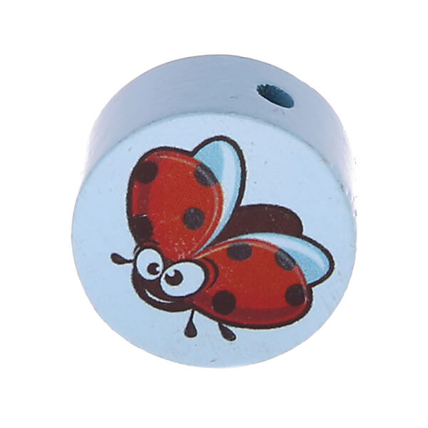 Motivperle Scheibe Marienkäfer babyblau 345 auf Lager