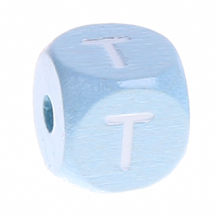 Letter beads baby blue 10x10mm T 141 in stock 