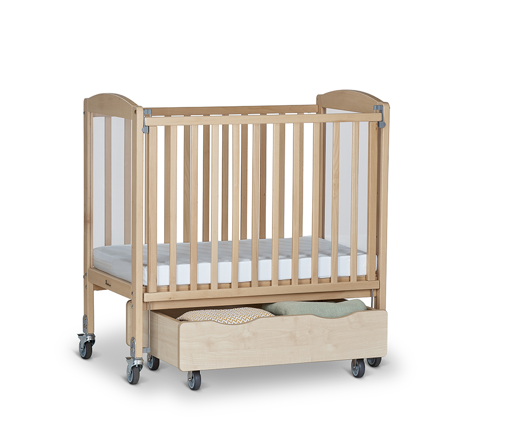 Baby-Kinderbett, Holz-Kinderbett, Rollböden Rollen, Unterbettschublade, Passende Matratze, Kinderbett, Babybett, Holz, Rollbett, Schublade