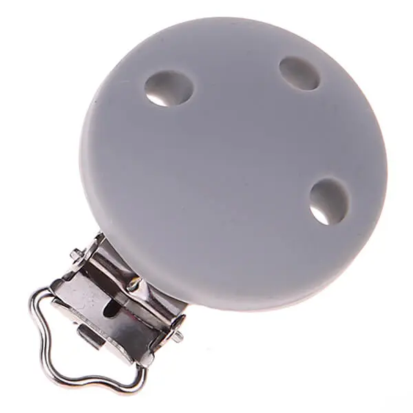 Silicone clip pacifier clip 35mm light gray 279 in stock 