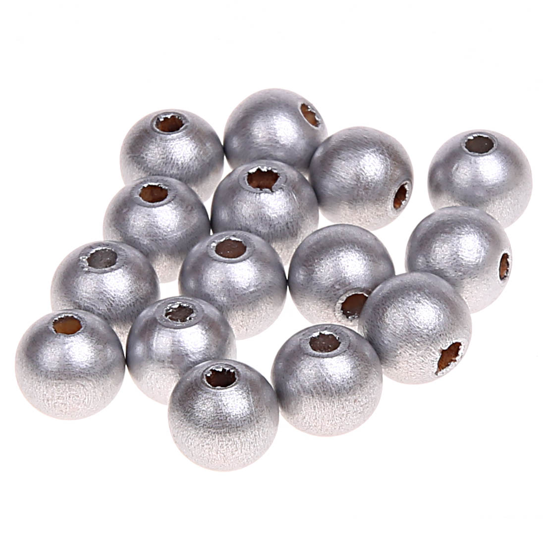 Holzperlen 10mm • 50 Stück silber 209 auf Lager