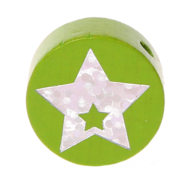 Motif bead disk glitter star yellow-green 1188 in stock 