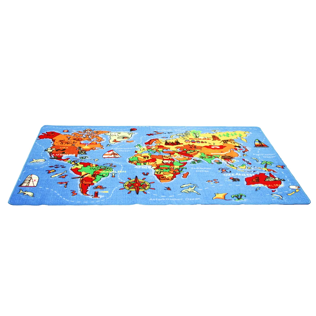 Weltkarte, Spielmatte, Kinderteppich, Kartenmotiv, blau, Weltkarte, Kinderteppich, Spielteppich, Kartenmotiv, Blau