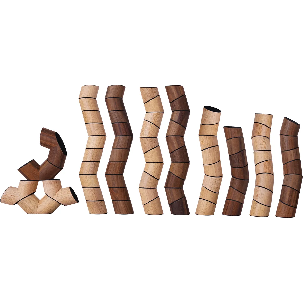 Holz, Holzwerk, gewellt, gebogen, Blocke, Holz, Holzstufen, Wendelform, Stapel, Holzstangen