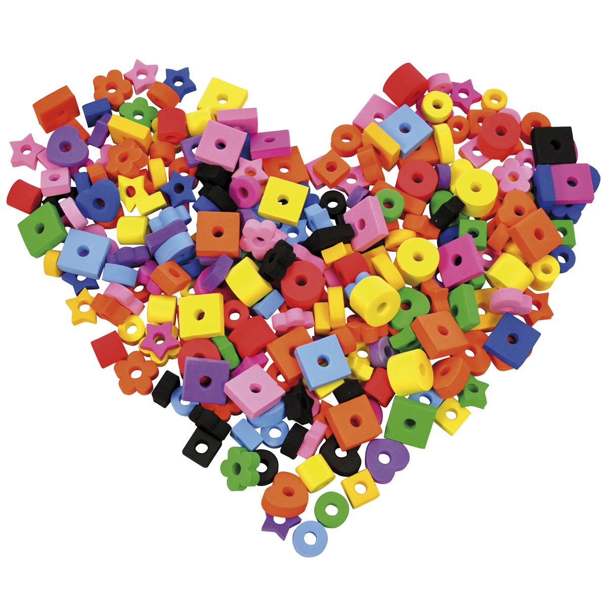 perlen, bunte formteile, klebepartikel, kunststoffperlen, kreativset