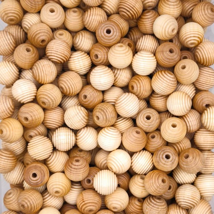 Rillenperlen 18mm • 10 Stück natur 180 auf Lager