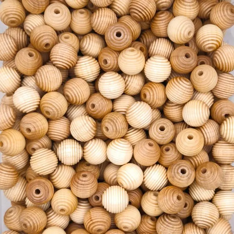 Rillenperlen 18mm • 10 Stück natur 194 auf Lager