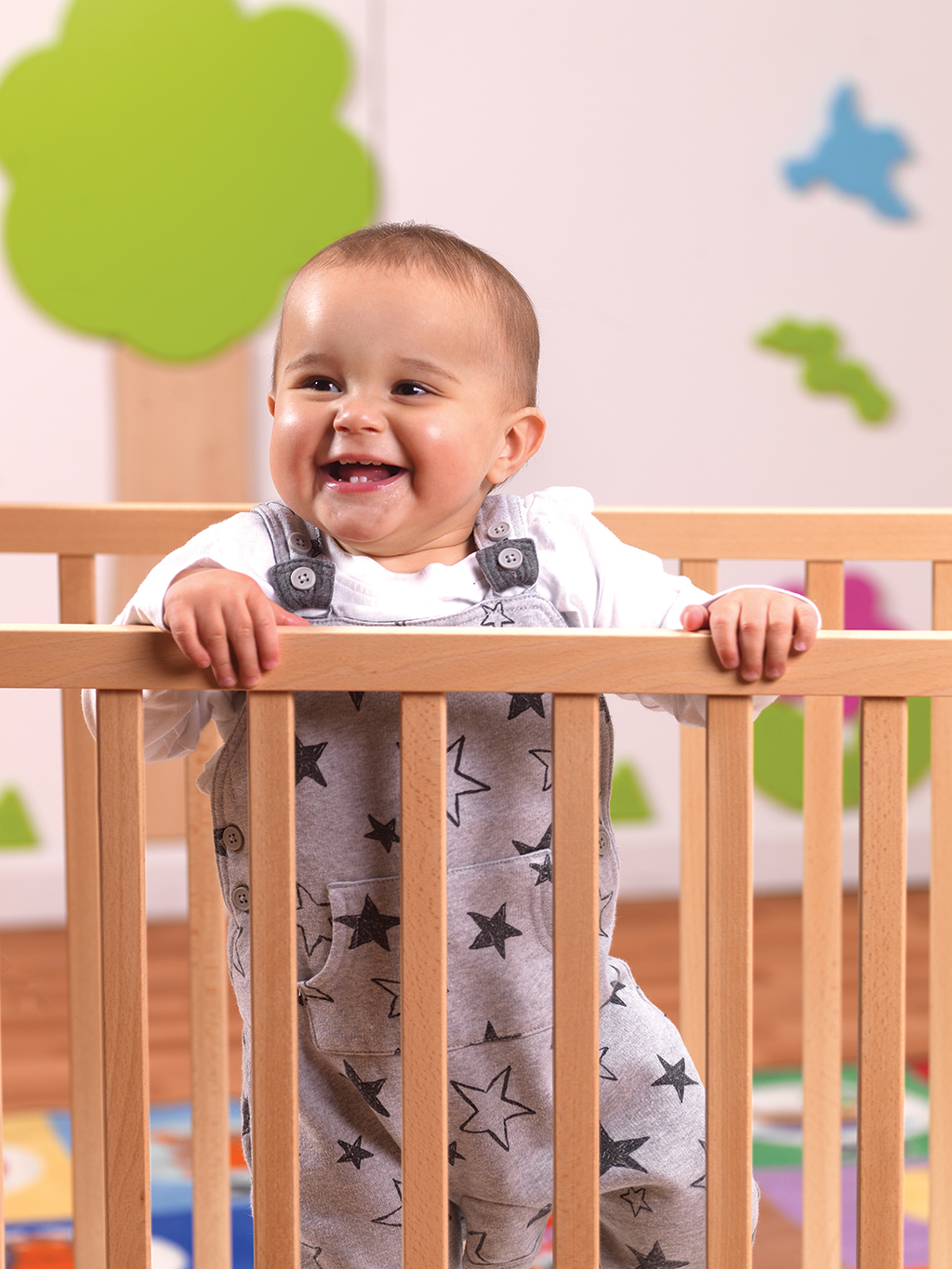 baby, baby-onesie, star-pattern, gray, wooden-crib, baby, baby-crib, onesie, stars, gray