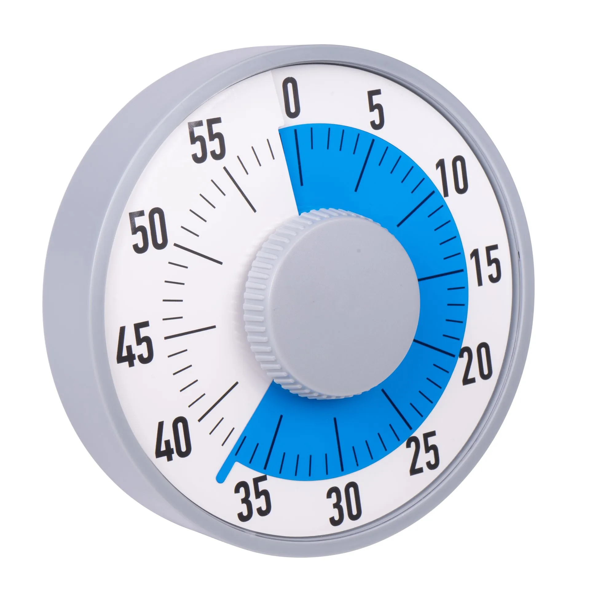 mechanischer Timer, Küchentimer, Drehknopf, blau, runder Timer, Timer, Küchentimer, mechanisch, Dial, blaue Markierung