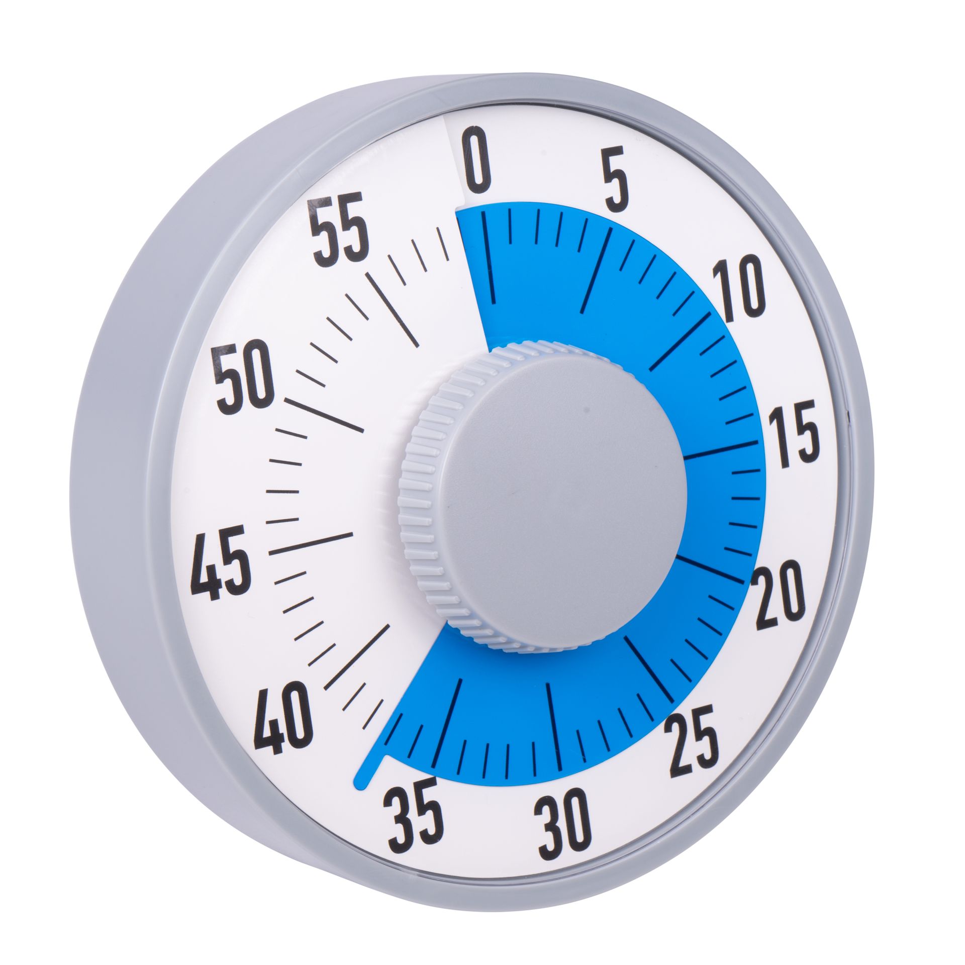 mechanischer Timer, Küchentimer, Drehknopf, blau, runder Timer, Timer, Küchentimer, mechanisch, Dial, blaue Markierung