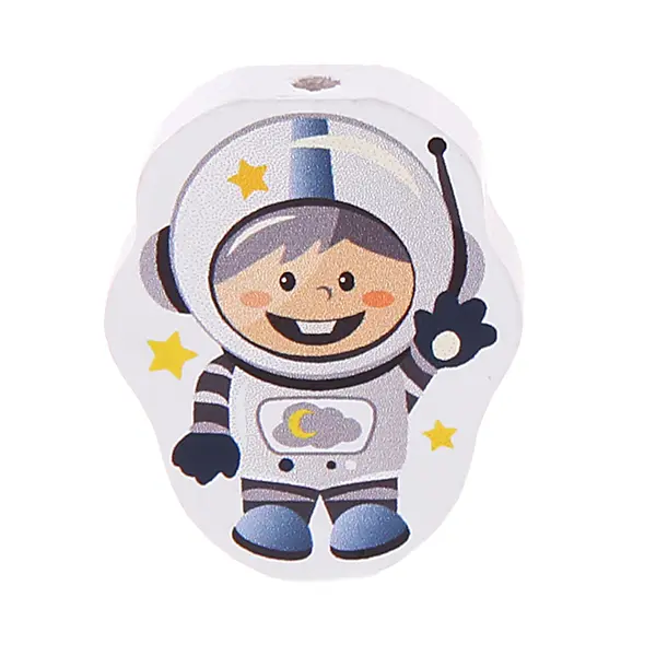 Astronaut motif bead light gray 19 in stock 