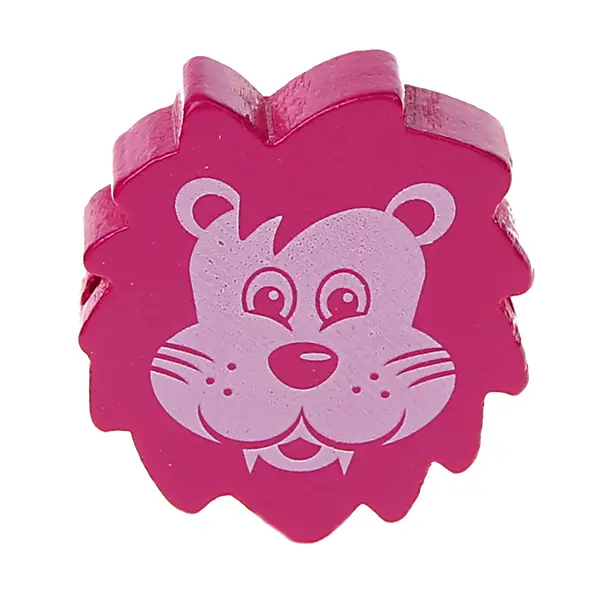Lion motif bead dark pink 608 in stock 