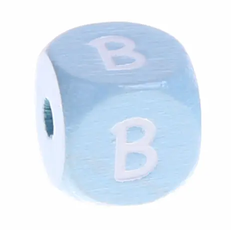 Letter beads baby blue 10x10mm B 509 in stock 