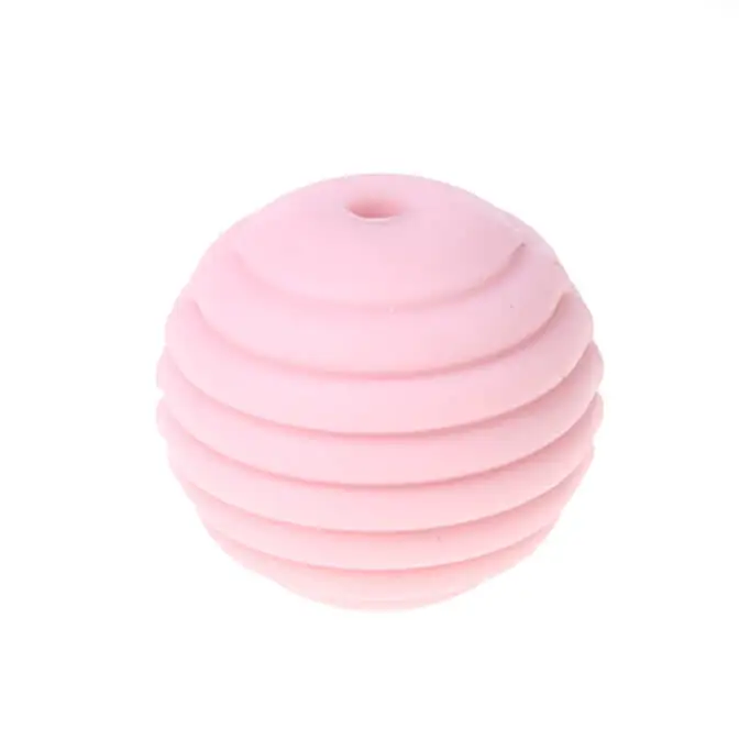 Silikon Rillenperle Ø15mm rosa 96 auf Lager