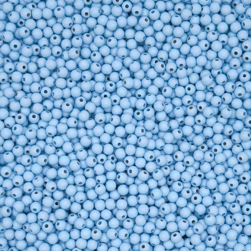 Wooden beads 6mm - 50 pieces baby blue 35 in stock 
