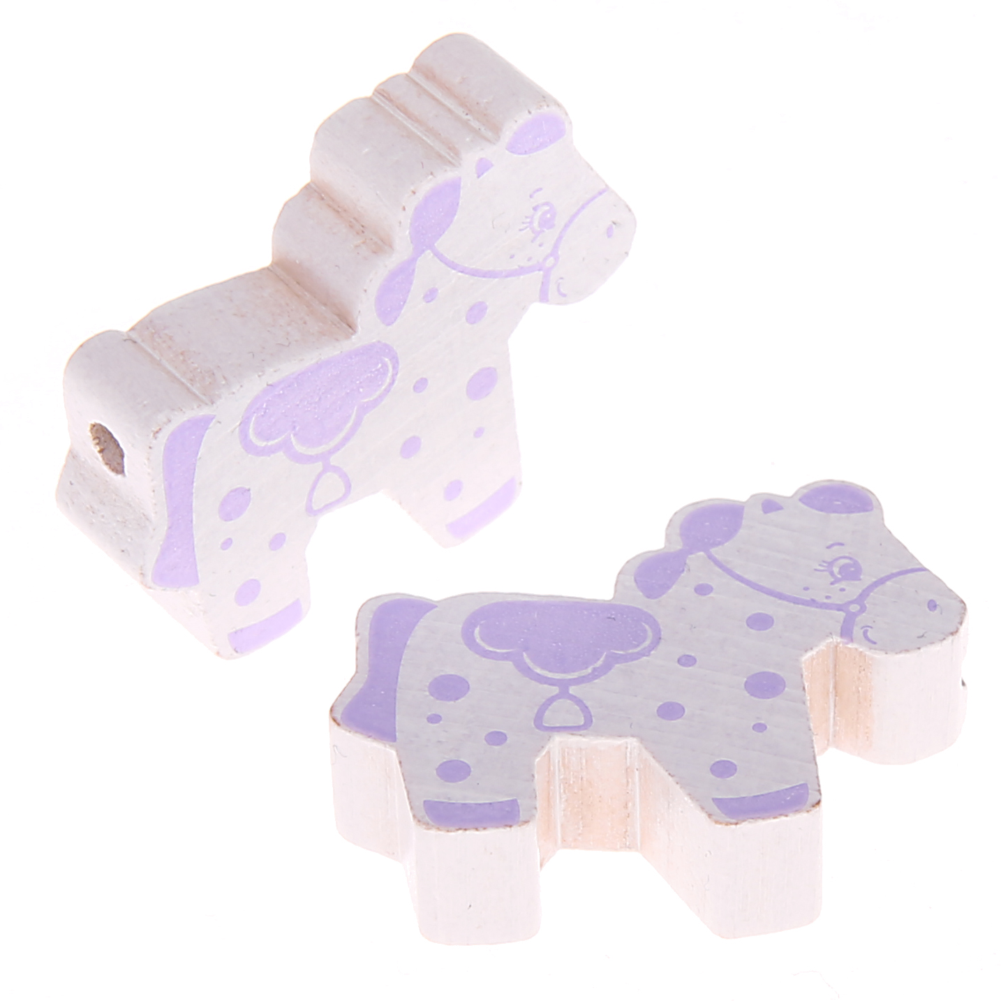 Horse motif bead white-lilac 804 in stock 