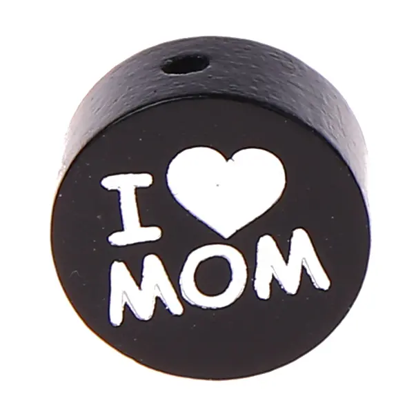 Reversible motif bead I Love MOM / DAD black 324 in stock 