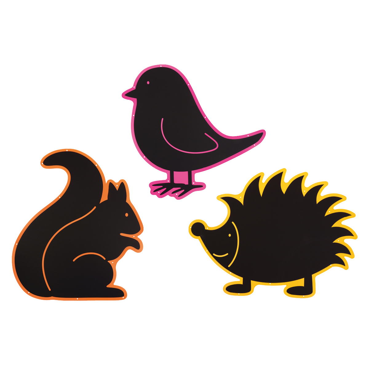 Tierpark-Tilgung?, Vögel-Silhouette, Tierfiguren, Kinderzimmer-Deko, Schwarz-auf-Farbkontrast