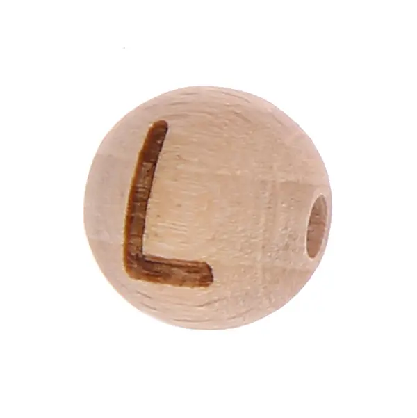 Letter beads 12mm with laser engraving - drilled horizontally L 376 in stock 