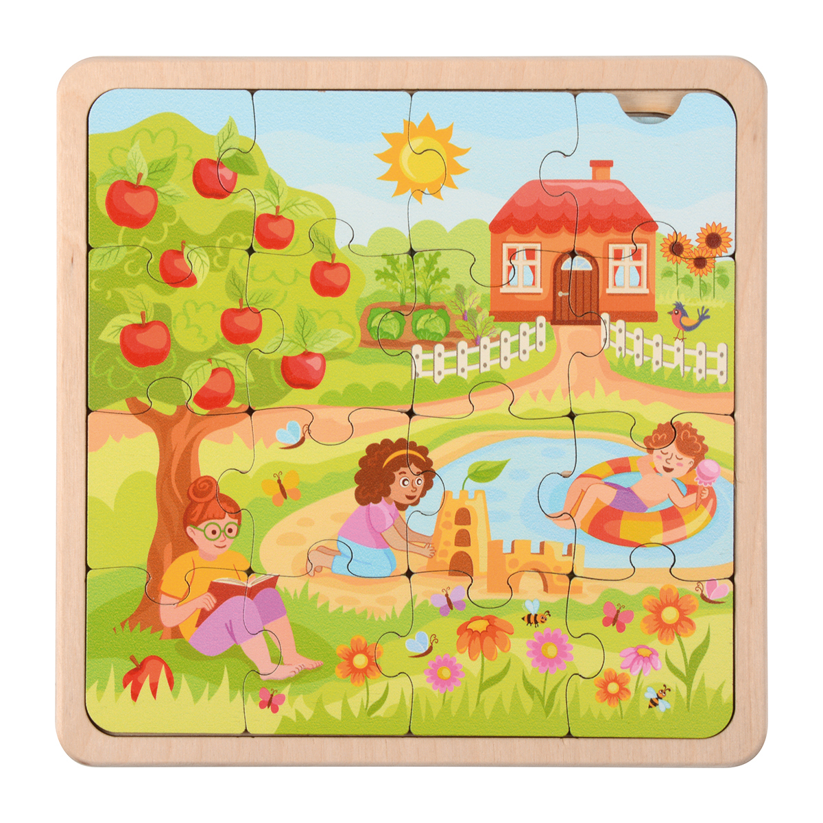 Holzpuzzle, Puzzle, Garten, Sommer, Kinder