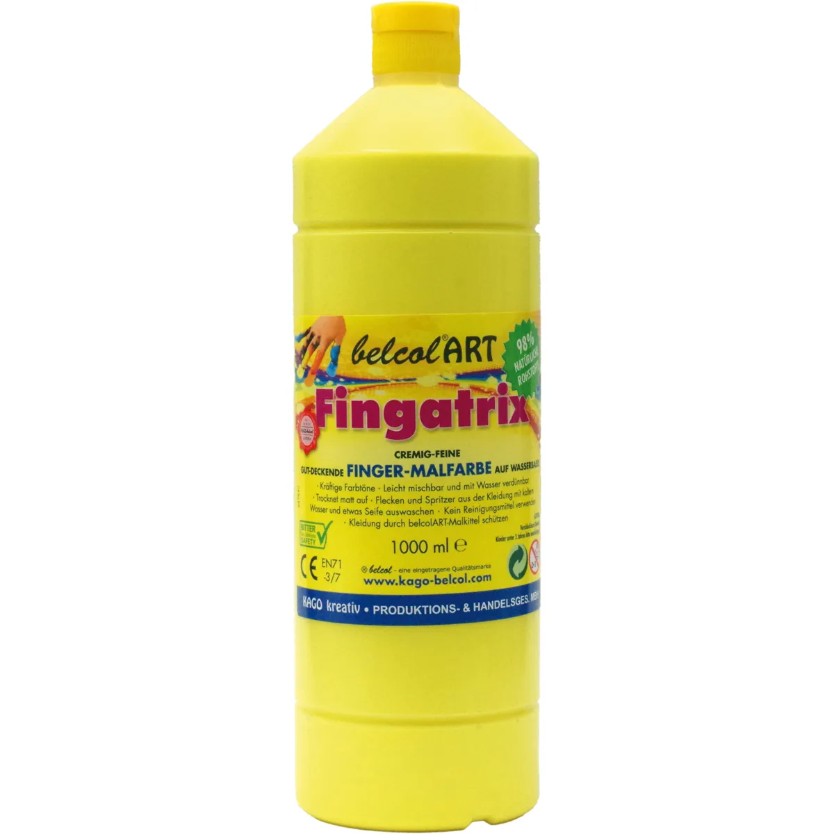 Textilfarbe, Fingerfarbe, Gelb, Flasche, Kunstfarbe, Fingerfarben, Malfarbe, Fingatix, Gelb, Kunstbedarf